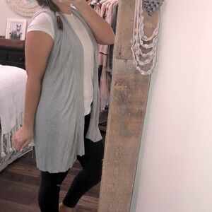 New directions size small open grey knit cardigan